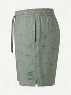 Shore Scene - Green Swim Shorts