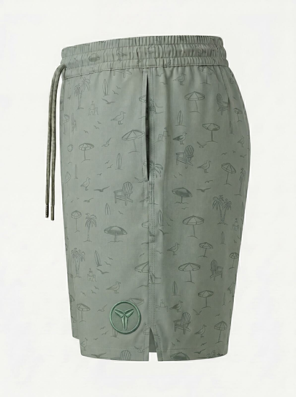Shore Scene - Green Swim Shorts