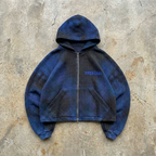 Midnight Wash - Waffle Zip Hoodie