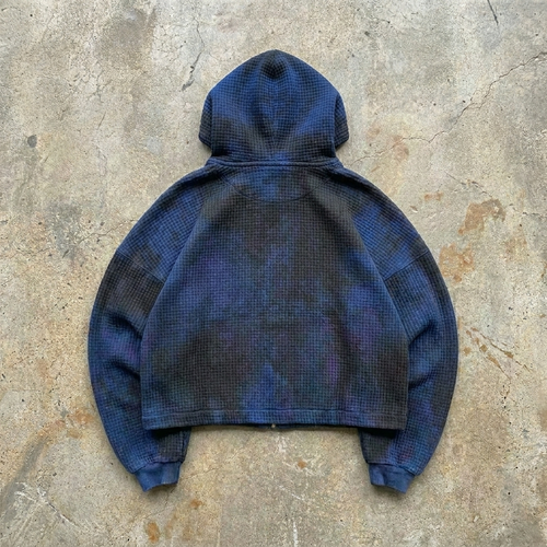 Midnight Wash - Waffle Zip Hoodie
